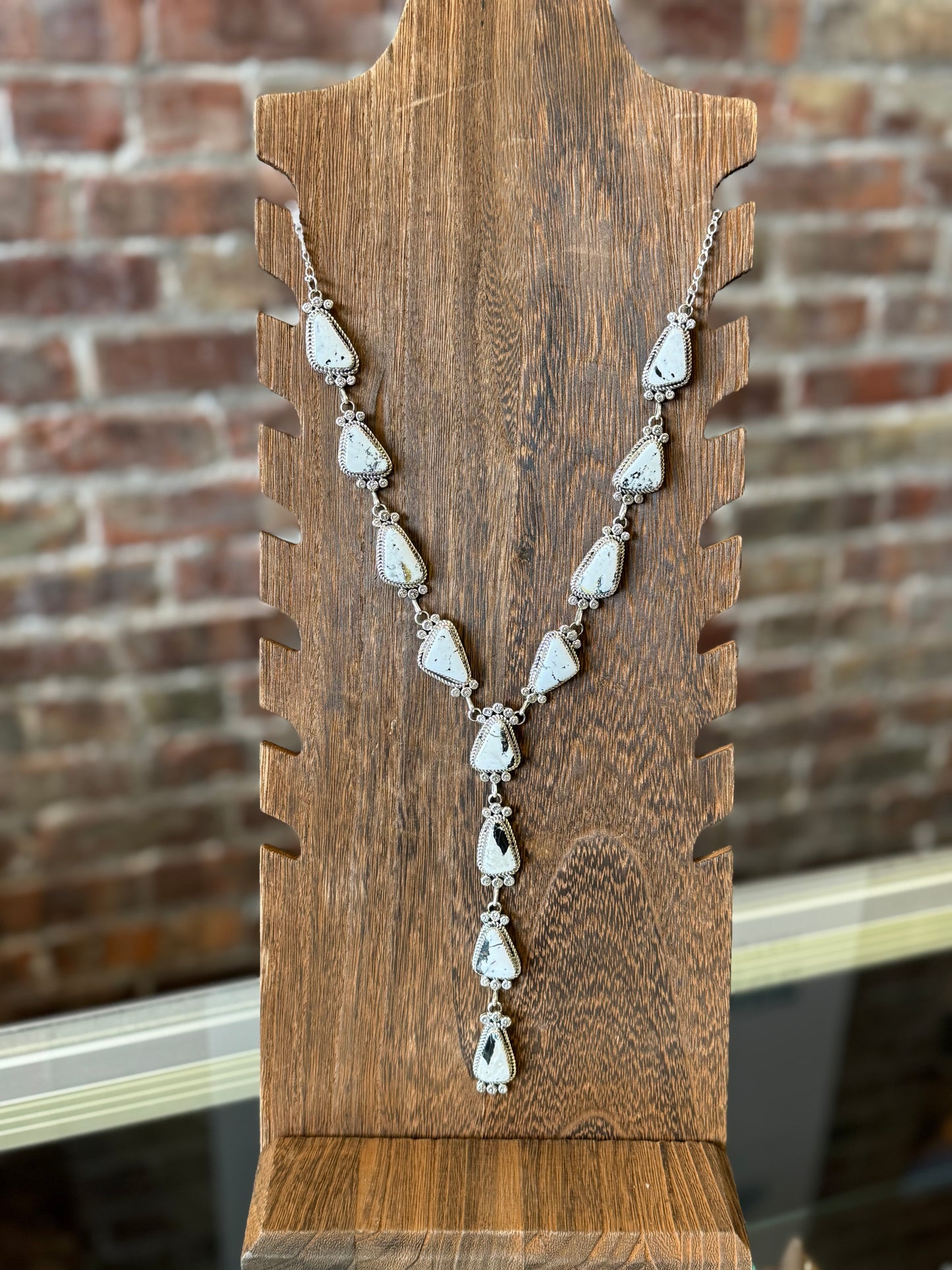 White Buffalo Lariat Necklace